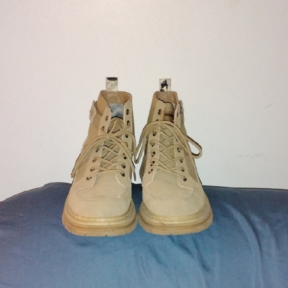 Tan Suede High-Top Boots with Ankle Support